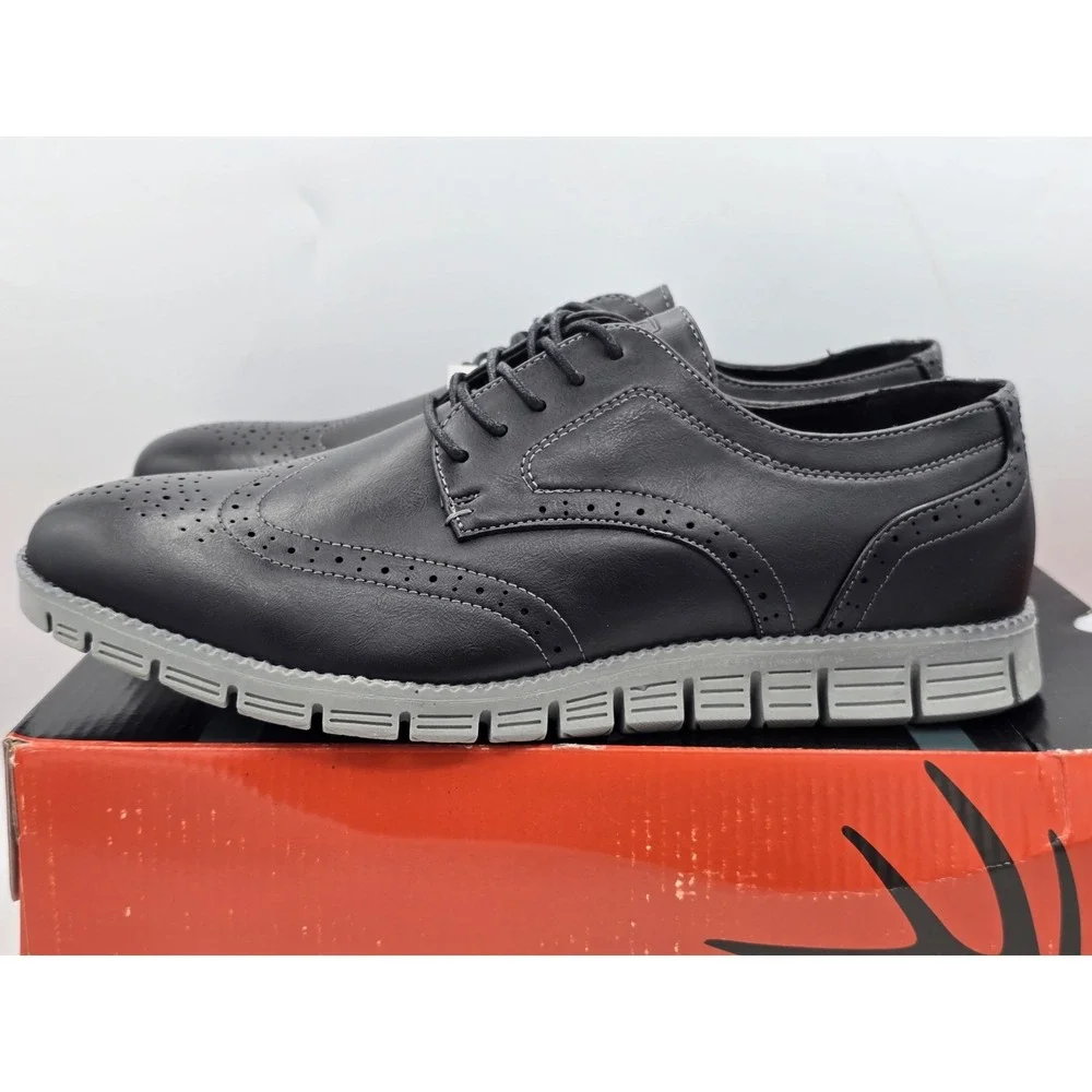 NEW Man's Oxfords Deer Stags‎ Corvallis Black / Grey Vega Sz 11.5 W Wide